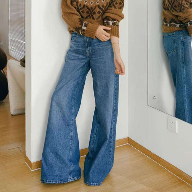2024 Autumn/Winter Old Money Style Fair Island Jacquard Hooded Sweater For Women+Trumpet Jeans Two Piece Sets Womens Outifits