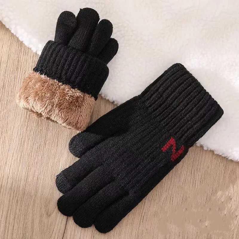 Winter thick plush knitted Gs touch screen driving Gs outdoor cold insulation Gs W241026