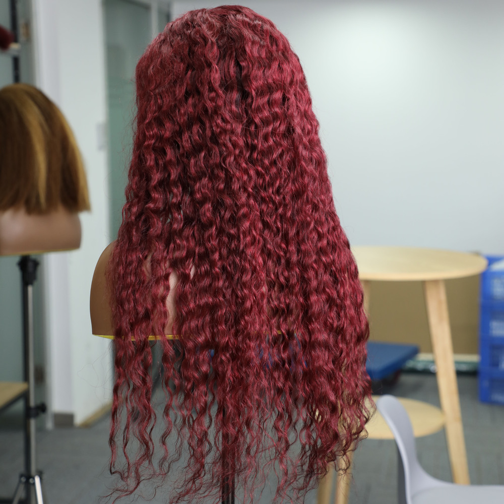 99J Bury Water Wave 13x6 Lace Frontal Wig For Women 13x4 HD Transparent Curly Human Wigs PrePlucked Remy Hair 30 34Inch