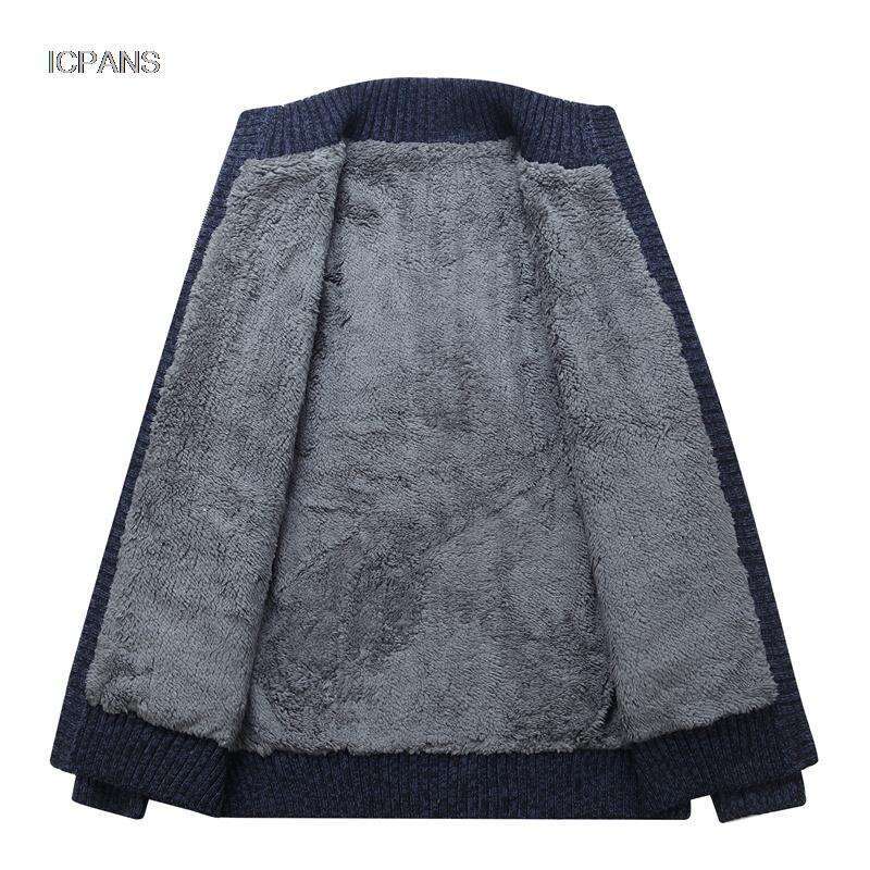 Wool Er Cardigan Jumper Jacken Korea Khaki Black Fleece Thicken Warm Winter Zipper Sweatercoat Men Knitted Clothing