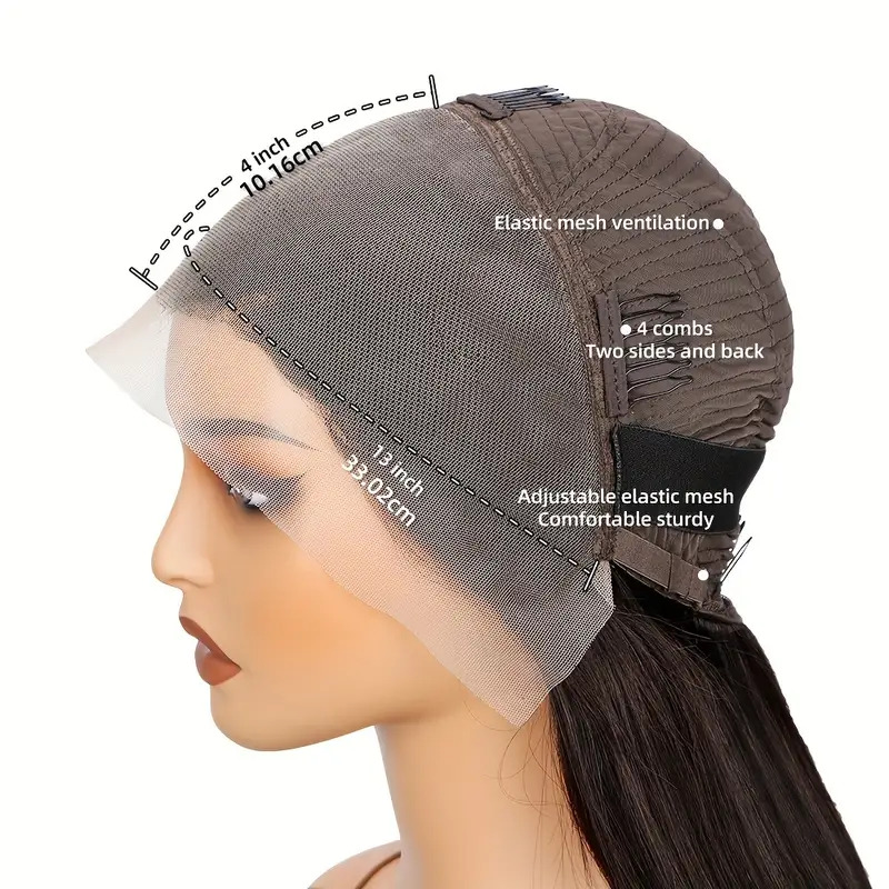 13*4 Body Wave Real Human Hair Chocolate Brown Transparent Lace Front Wig Pre Plucked For Women 210 Denasity