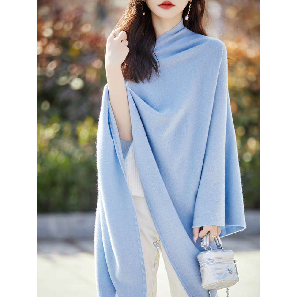 New Spring 100% Merino Wool Pullover For Women Soft Solid Cashmere Knitwear Shawl Scarf Female Korean Popular Sweater Tops