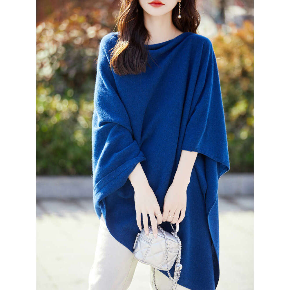 New Spring 100% Merino Wool Pullover For Women Soft Solid Cashmere Knitwear Shawl Scarf Female Korean Popular Sweater Tops