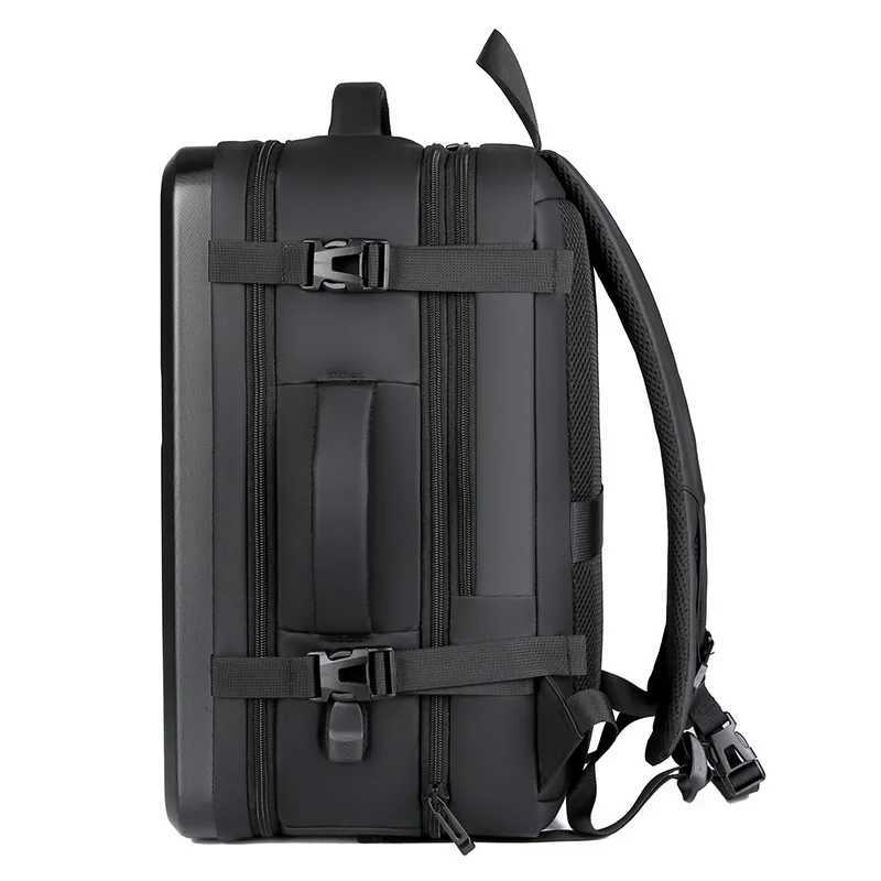 Mens 55L Large Capacity 17 Laptop Backpack Expandable Travel Backpack Waterproof 900D ABS Hard Shell Stylish Business BackpackXJ241026