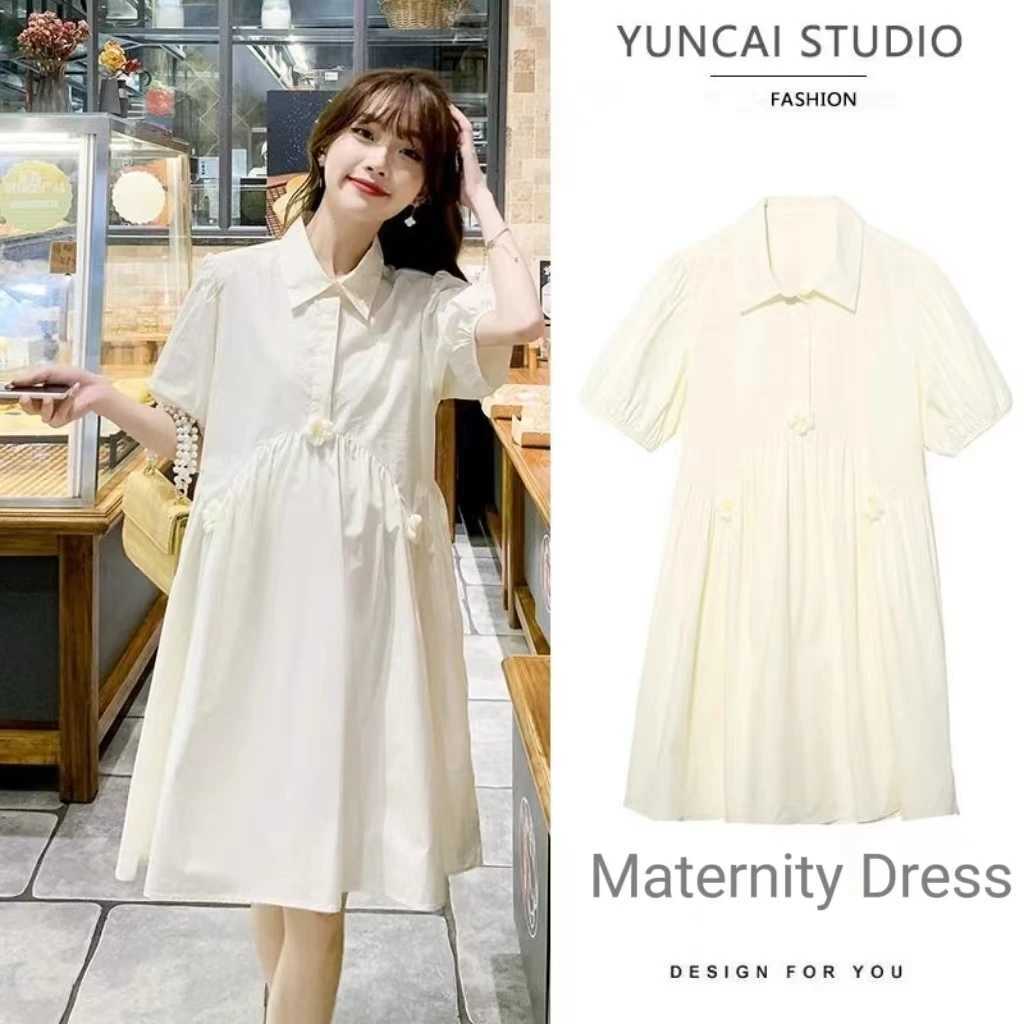 Home>Products>Summer Dress Set for Pregnant Women>Chao Mom Maternity Set>Petite plus size loose summer nurse tight fitting maternity dress