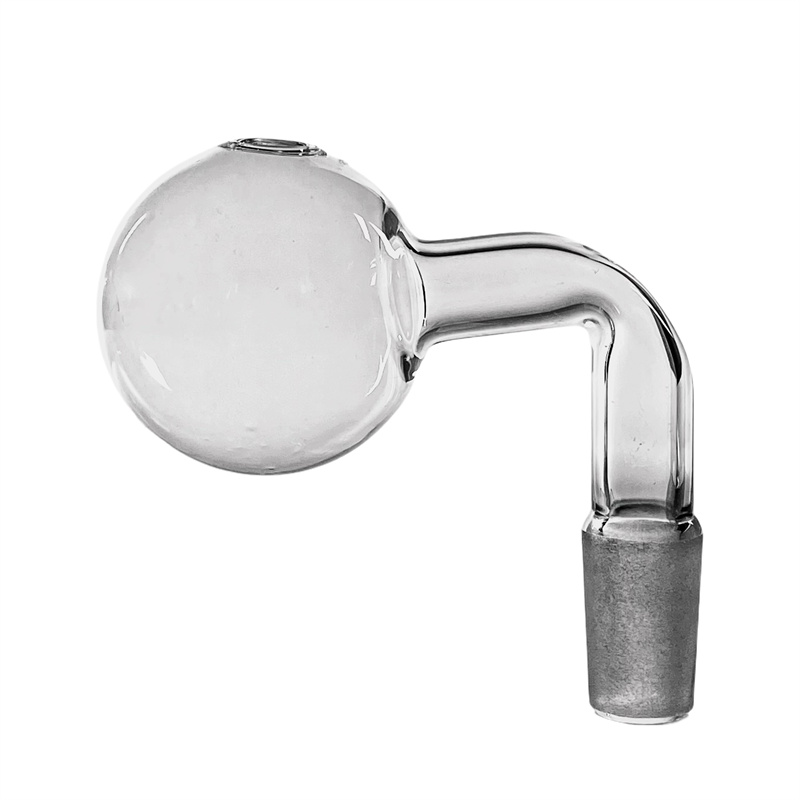 Transparent Clear Glass Oil Burner Pipe with 14mm Male Joints - Large 40mm Bubbler for Tobacco Use