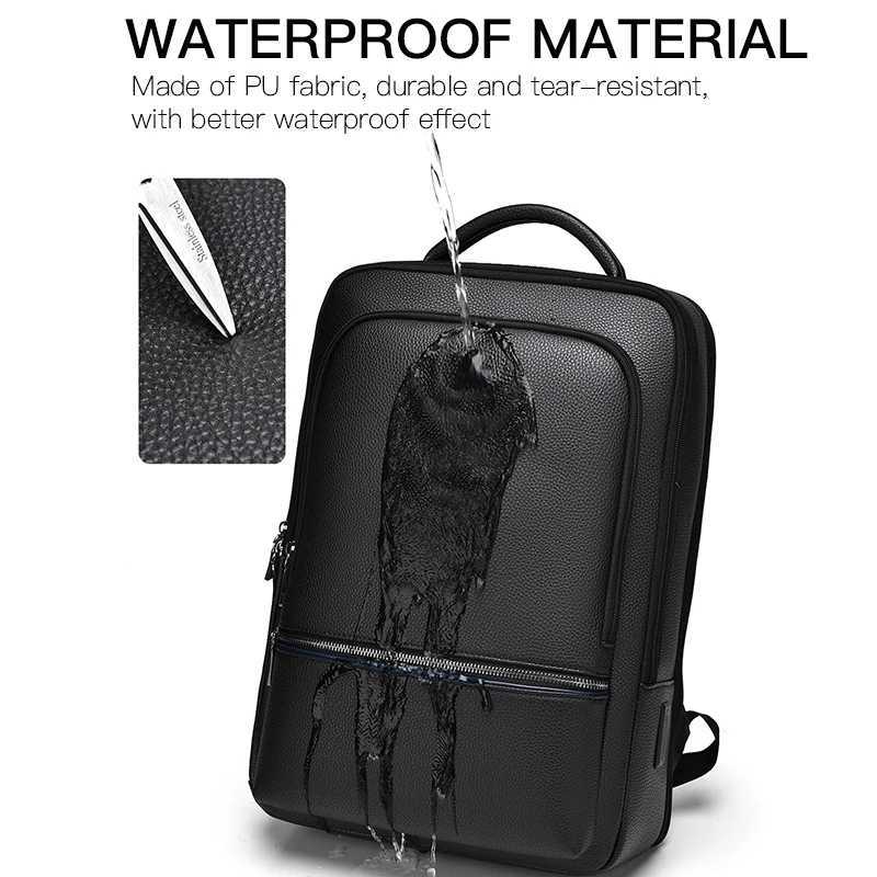 Backpack Men PU Leather Waterproof Backpacks Business Casual 16 Inch Compartment Laptop Bag Stylish Minimalistic Unisex BackpackXJ241026