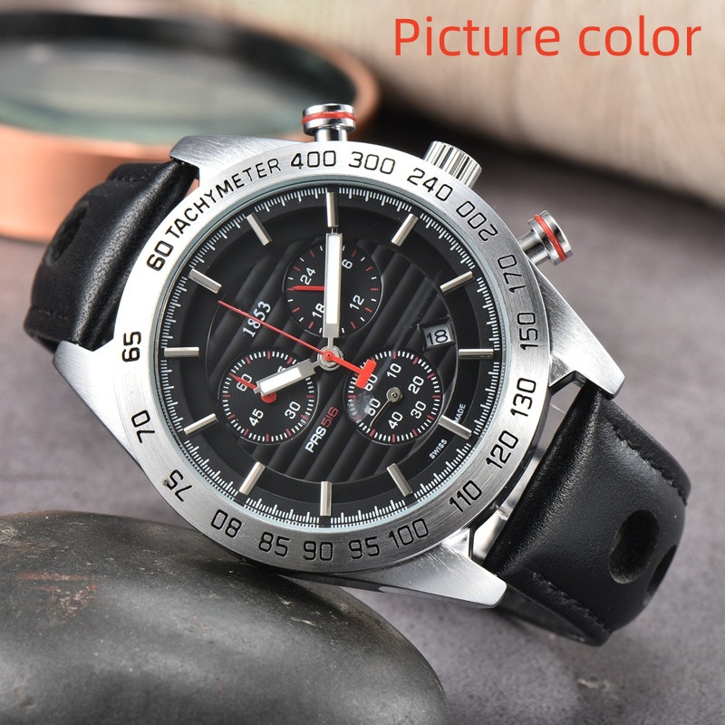 Tiss WristWatches for Men 2024 New Mens Watches Six stitches All dial work Quartz Watch 1853 Top Luxury Brand Chronograph clock leather Belt fashion style PRS516