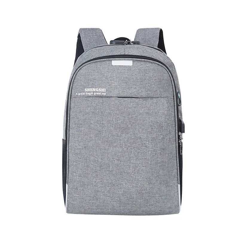 Mens Business Backpack Laptop Bag with USB Charging Port Combinati Lock Anti-theft Design Travel Bag Student SchoolbagXJ241026