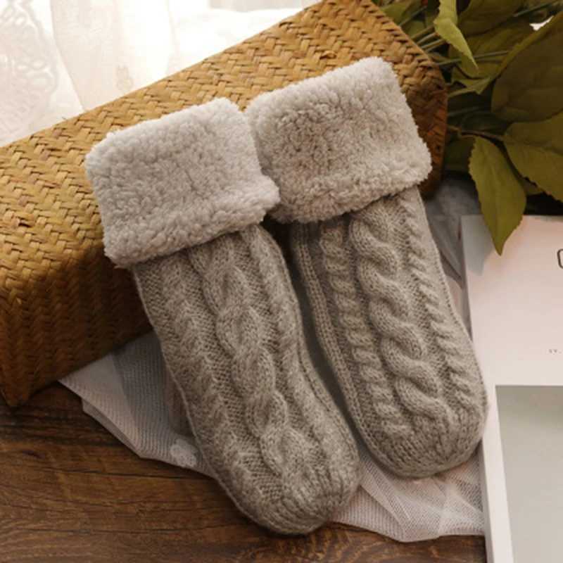 Fashionable Womens Twisted Flower Wool Knitted Gloves Neutral Double Thick Plus Velvet Full Finger Cashmere Warm Driving Gloves L45 W241026