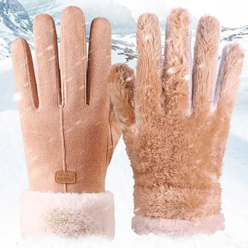 Fashion Womens Gs Autumn Cute Fur Warm Gloves Full Finger Gloves Womens Outdoor Sports Womens Gs Touch Screen W241026