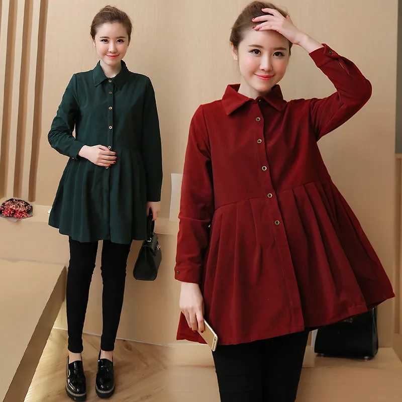 Pregnant womens dress long sleeved clothing maternity clothing new clothes autumn and spring W241026
