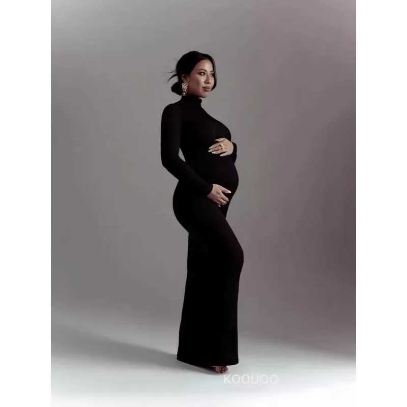 Pregnant womens long sleeved photos pleated Blouson Midi dresses womens party photos pregnant baby shower clothes W241026