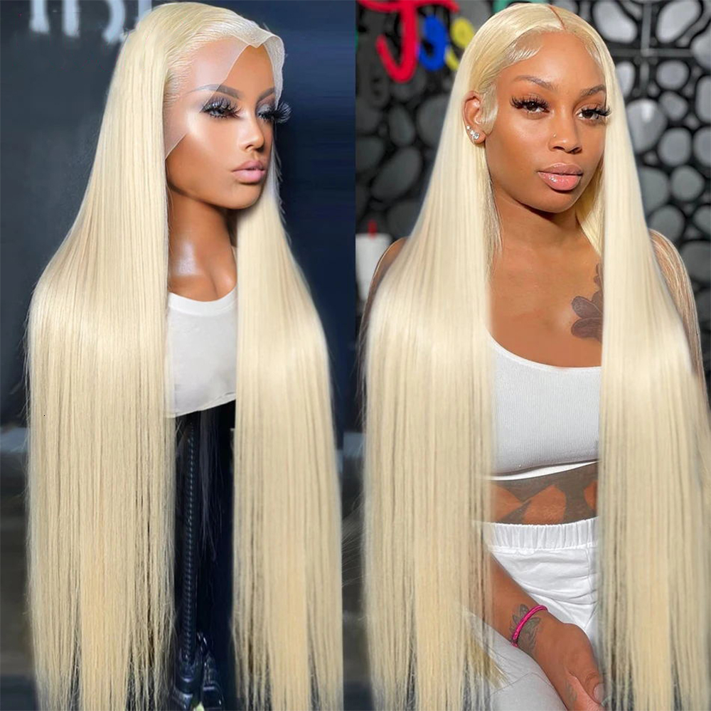 HD Transparent Blonde Straight 13x4 13x6 Front Human Hair Brazilian Frontal For Women PrePlucked 613 Lace Wig