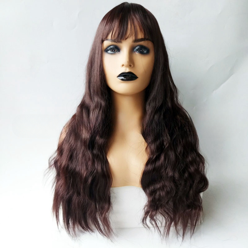 Hot selling wigs for women long curly hair corn perm synthetic fiber wigs human hair