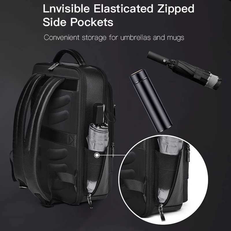 Backpack Men PU Leather Waterproof Backpacks Business Casual 16 Inch Compartment Laptop Bag Stylish Minimalistic Unisex BackpackXJ241026