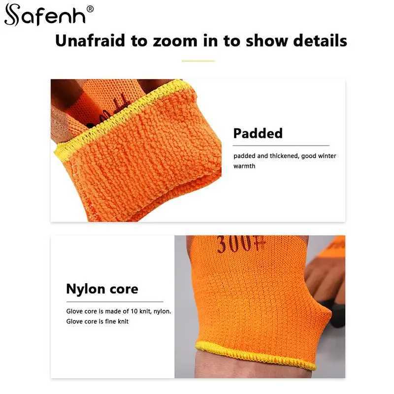 1 pair of winter work Gs for PU palm coating safety protection G nitrile professional safety supplier thickening and insulation W241026