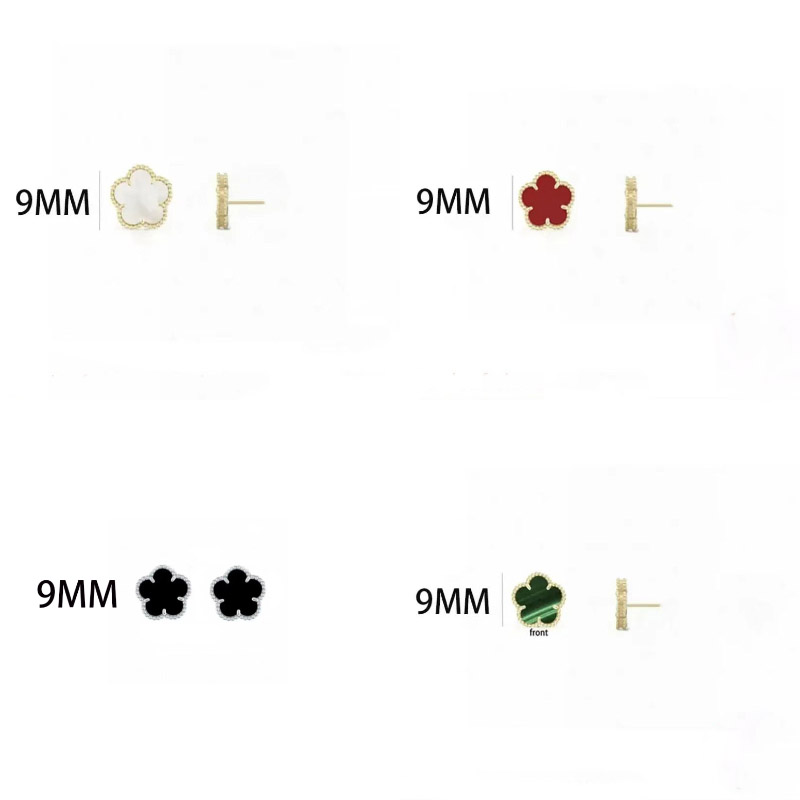 Boucles d'oreilles créateur bijoux oorbellen boucles 18K plaqué or motif noir vert blanc 9mm 15mm mini boucles ohrringe créateur