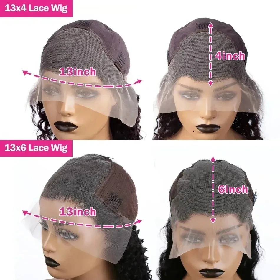 30 40 Inch Front 200 Density 13x6 HD Transparent Body Wave Lace Frontal Human Hair Wig PrePlucked Glueless For Women