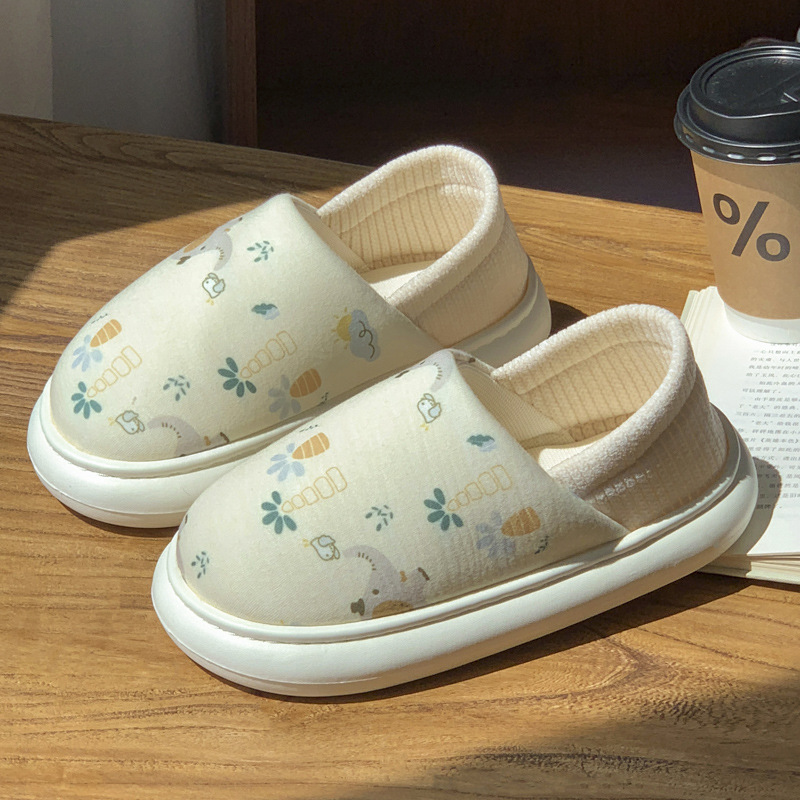 Women's Winter Indoor Slippers, 2024 New Home Package, Simple EVA Thick Bottom Anti-slip Warm Cotton Shoes 6f3a