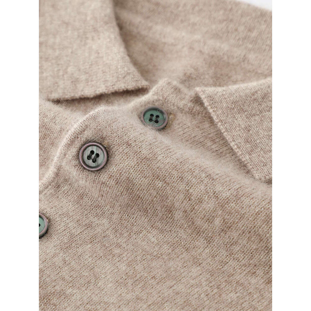 High-End Spring Autumn New Men's Sweater 100% Goat Cashmere POLO Neck Pullovers Youth Pure Color Jumper Men Large Size Knitwea