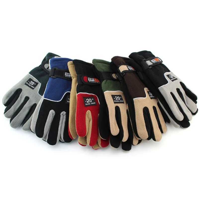 -20 Winter Warm Wool Gs Mens Hot Cycling Snow Thickness Gs Mens Polar Wool Gloves Windproof Gs W241026