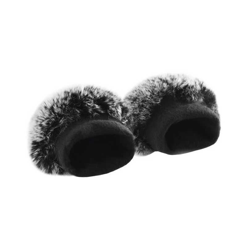 Womens large V-shell touch screen warm plush leather Gs winter bicycle fashion black PU leather Gs W241026