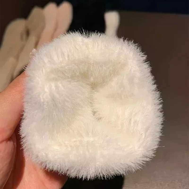 2024 Winter Touchscreen Plush Warm Gs Womens Outdoor Warm Elastic Fur Gloves Wool Half Finger Gs Gift W241026