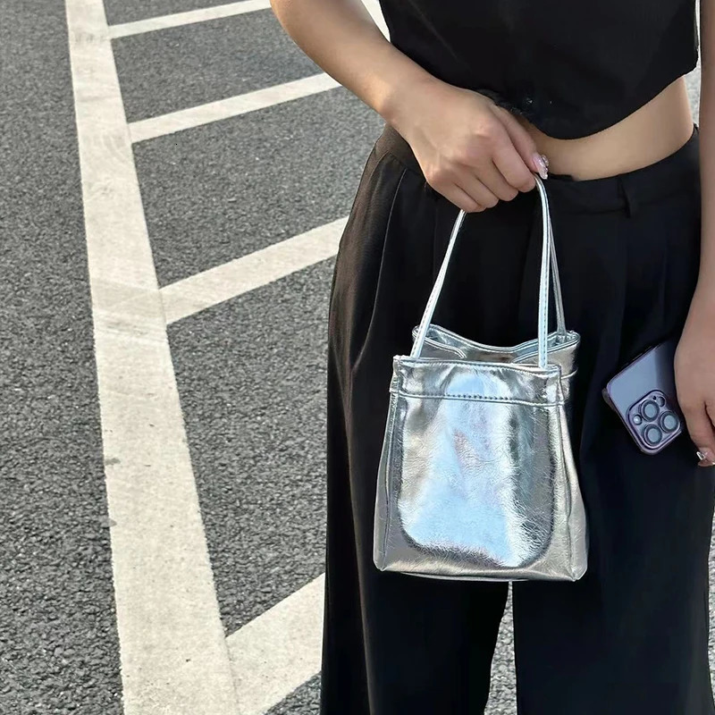 Fashion PU leather handbag for women Tend women bucket bag Simple shoulder messenger bag handbag wallet 241025