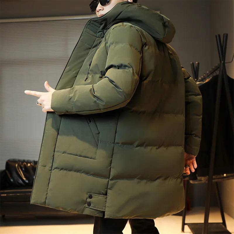 Top Quality Hooded Casual Fashion Long Thicken Outwear Parkas Jacket Men Winter Windbreaker Coat Clothing Oversize 241025