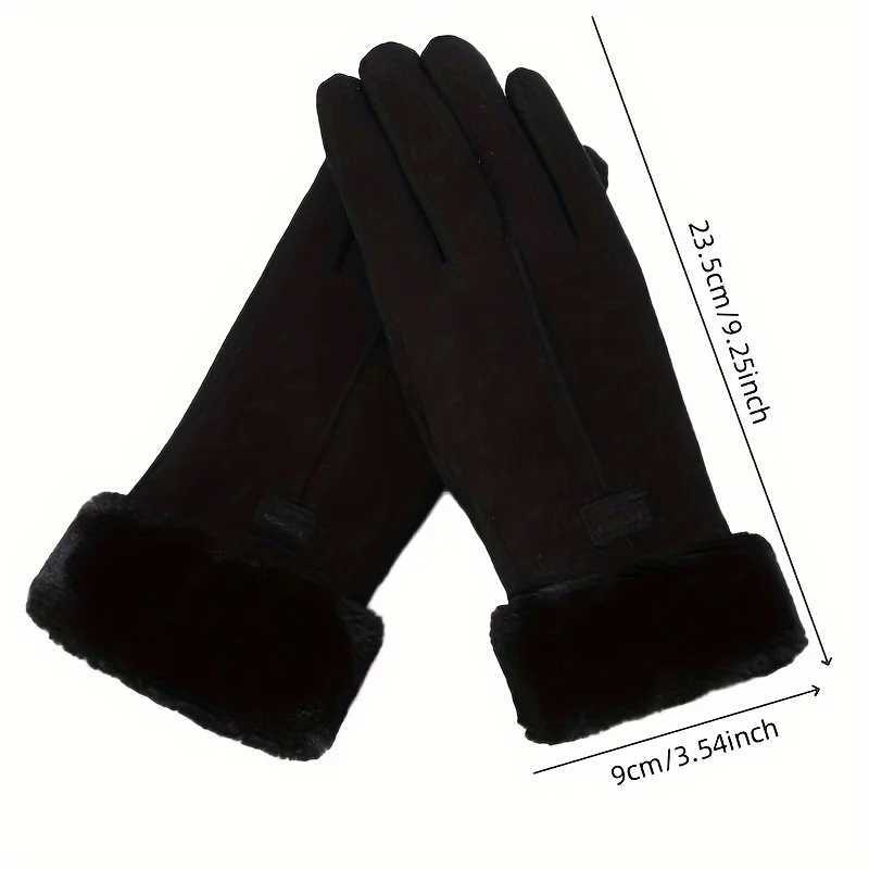 Womens Winter Thick Plush Leather Gs Fashion Winter Warm Skiing Outdoor Womens Gs Elegant Leisure Touchscreen Gs W241026
