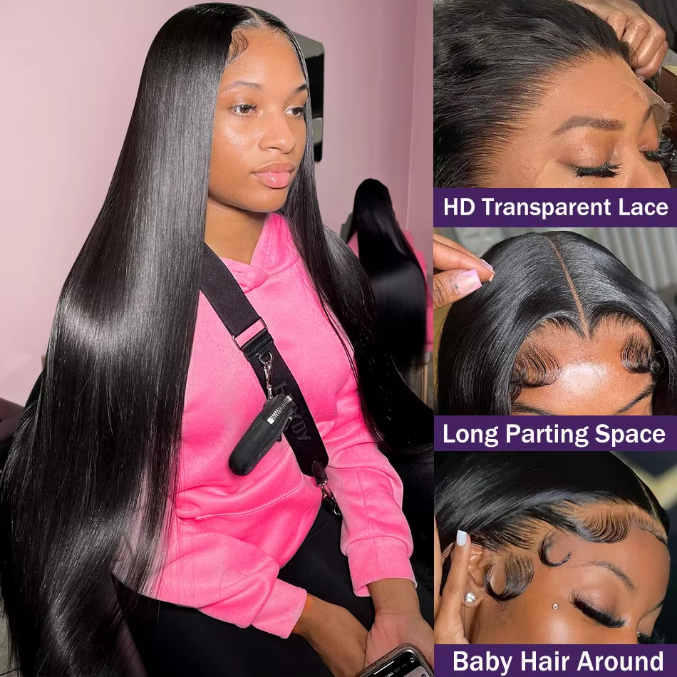 36 Inch Human For Women Brazilian Hair 200% 13x4 360 Hd Frontal Wig 5x5 13x6 Straight Lace Front Wigs
