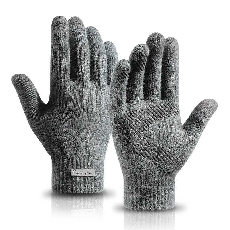 Arctic velvet knitted Gs suitable for warm men in autumn thick plush in winter anti pilling wool touch screen anti slip and windproof W241026