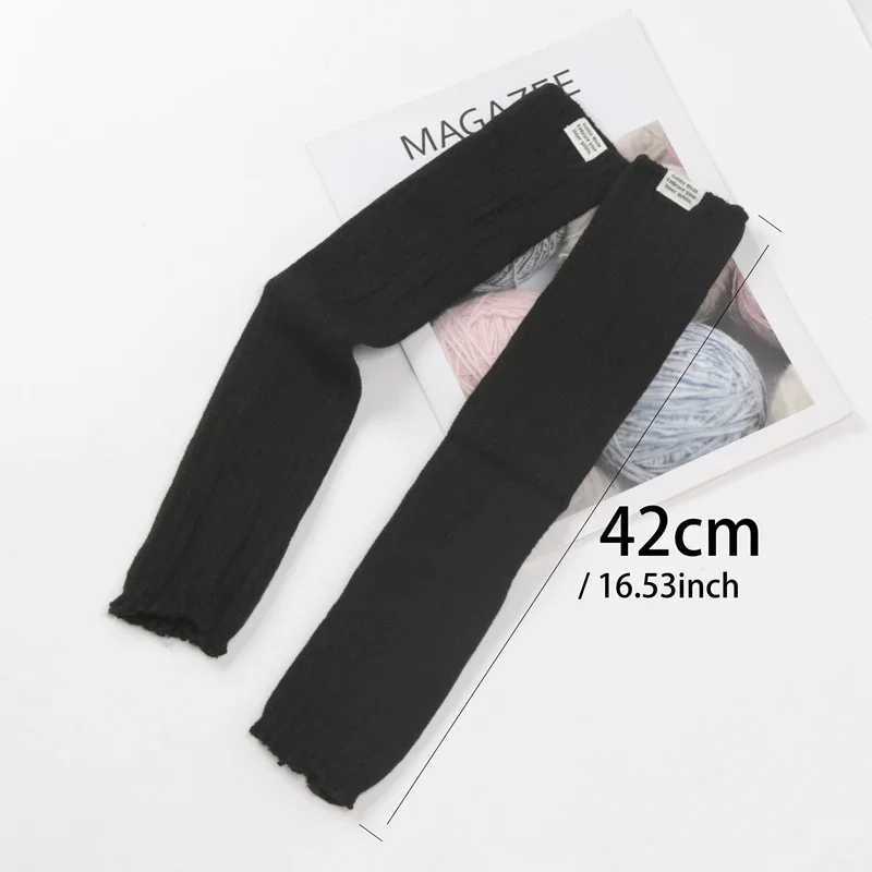 Womens Y2K Fashion Finger Gloves White Black Cosplay Anime Gs Winter Arm Warmth Gothic Harajuku Knitted Gloves Arm Sleeves W241026