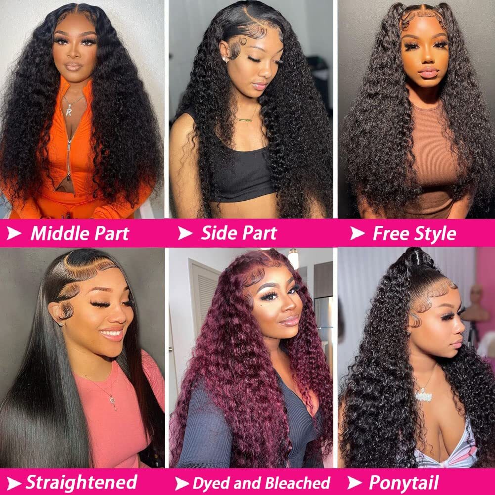 40 inch Deep Wave Frontal 13x4 13x6 Hd Lace Front Wig Pre Plucked Brazilian Curly Human Hair Wigs 100%