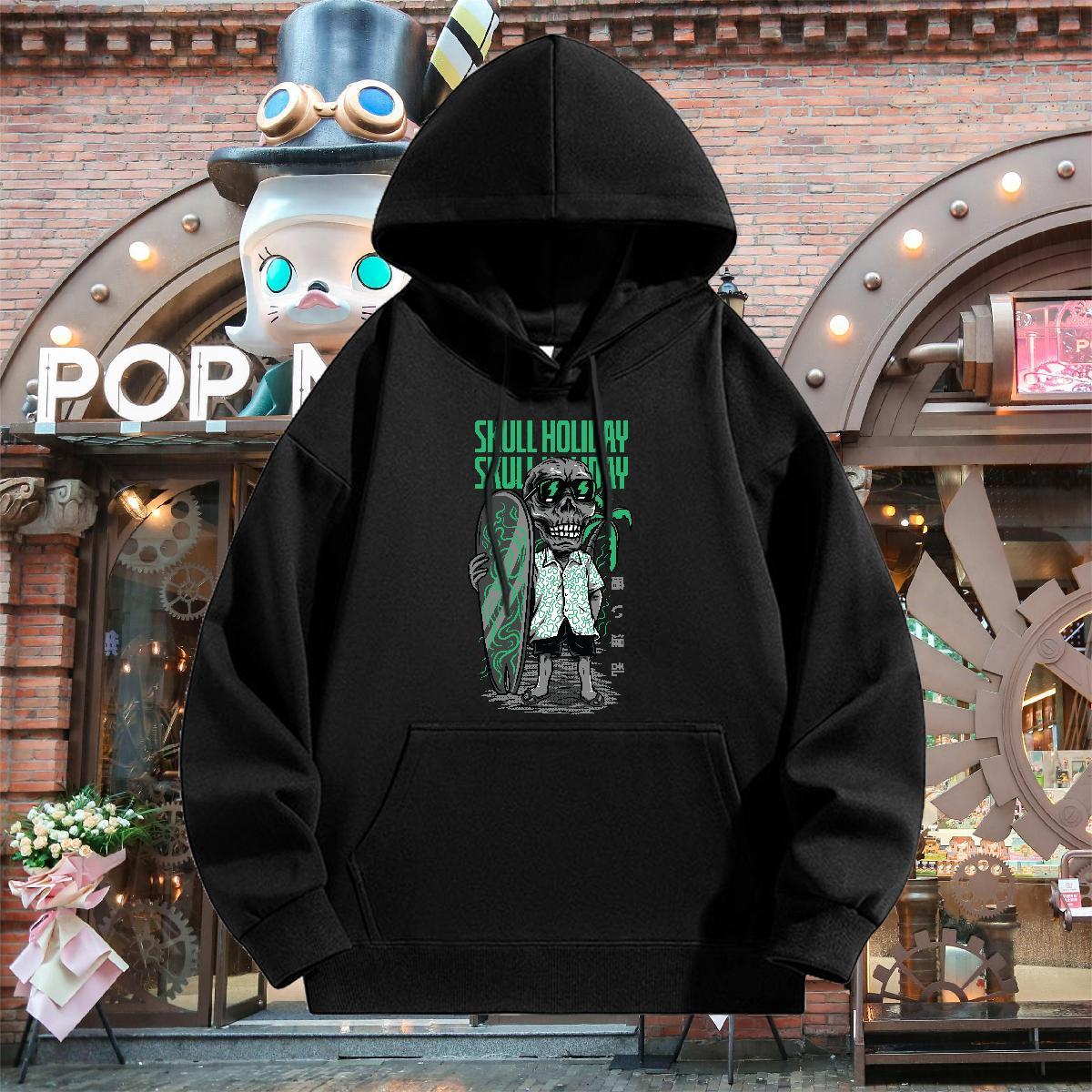 Classic Hoodie For Man Long Sleeve Drawstring Wholesale Couples Hoodie DIY Logo Oversized Top Hoody Anime Printing Street Tech Fleece