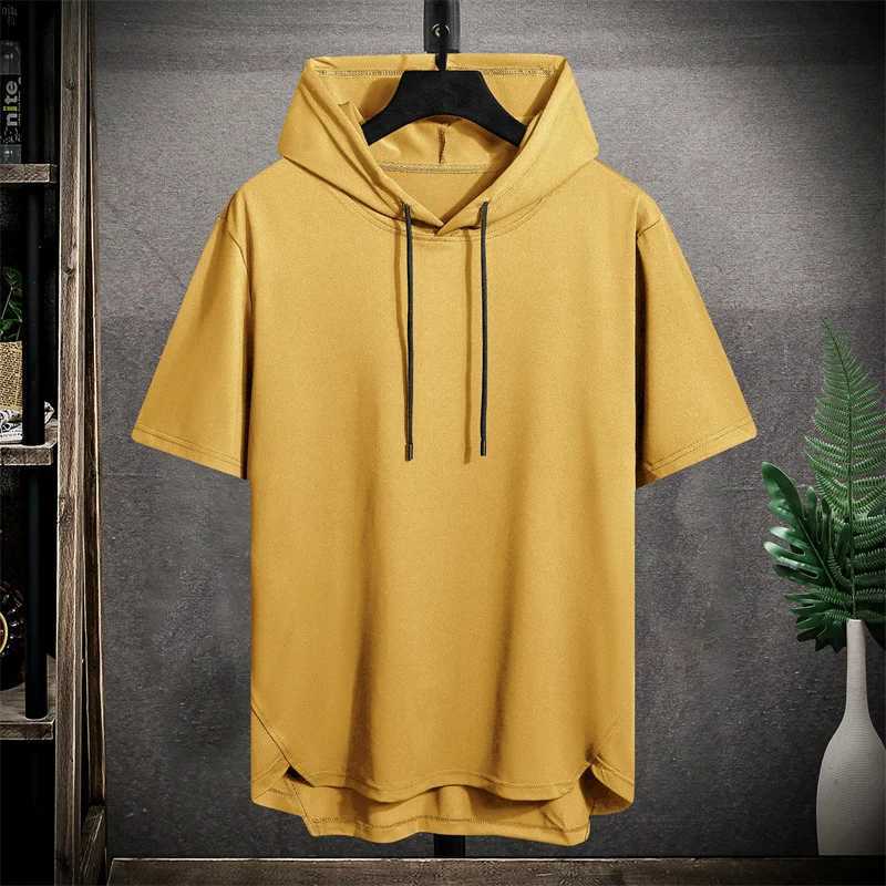 Quick Dry GYM T-shirt Sport T-shirt Fashion Oversized 4XL Hoodie T-shirt Black 2024 Summer Short Sleeve Slves Top T-shirt W241026