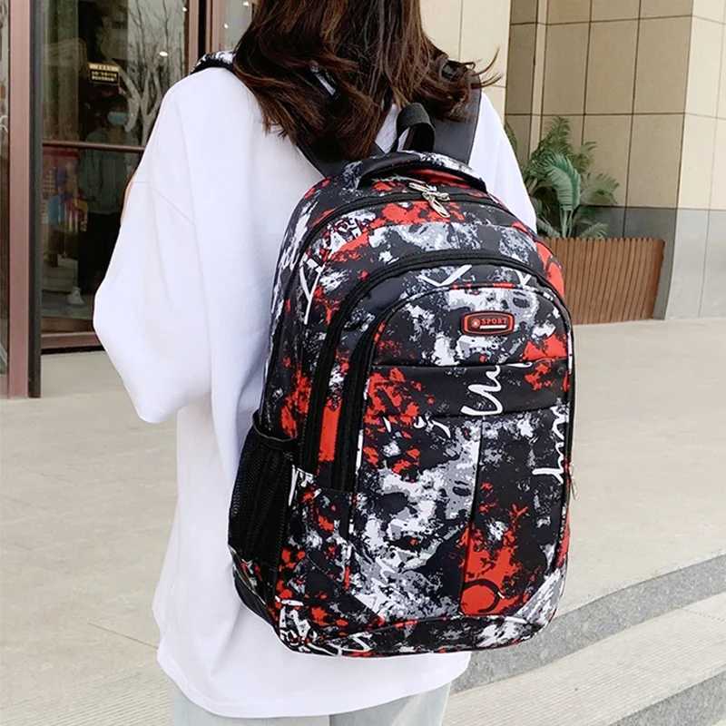 Large Capacity Backpacks Color Print School Bags Junior High School Backpack Students Daypack Waterproof Travel Rucksack XM221XJ241026