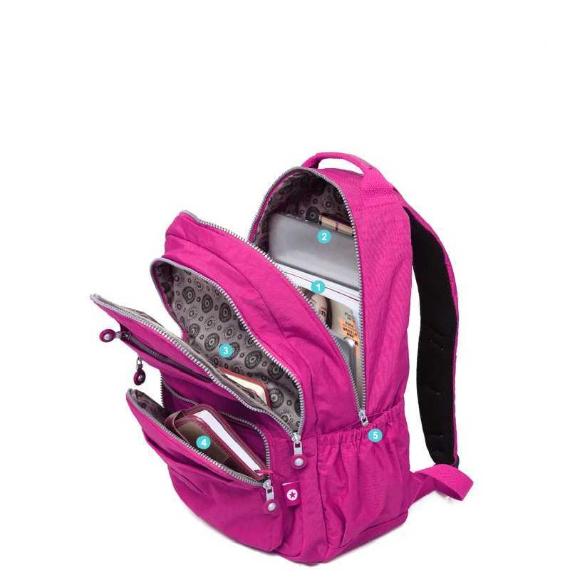 Highend Grey A4 Large Capacity Women Men Laptop Backpack Boy Girl Lightweight Waterproof Schoolbag Travel Bag Red Purple M1604XJ241026