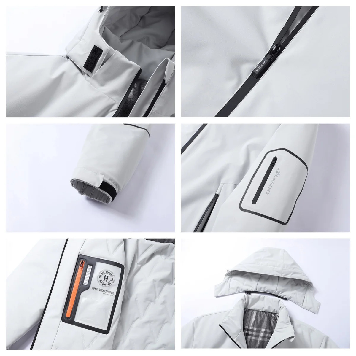 Winter outdoor mens windproof cover casual cotton pad jacket thermometer graphene oversized jacket waterproof jacket 241025