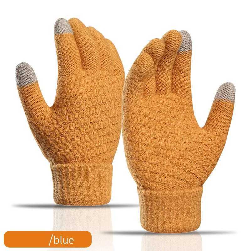 Womens Warm Winter Touchscreen Gs Elastic Knitted Finger Gloves Womens Crochet G W241026