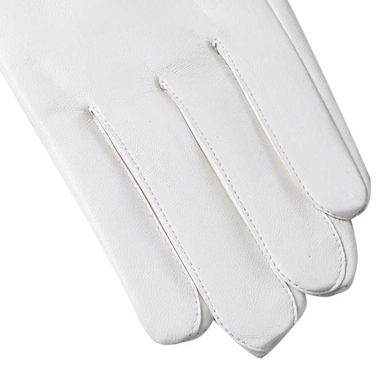 Mens fashion genuine leather winter warm white celebration sheepskin short Gs finger sports Gs W241026