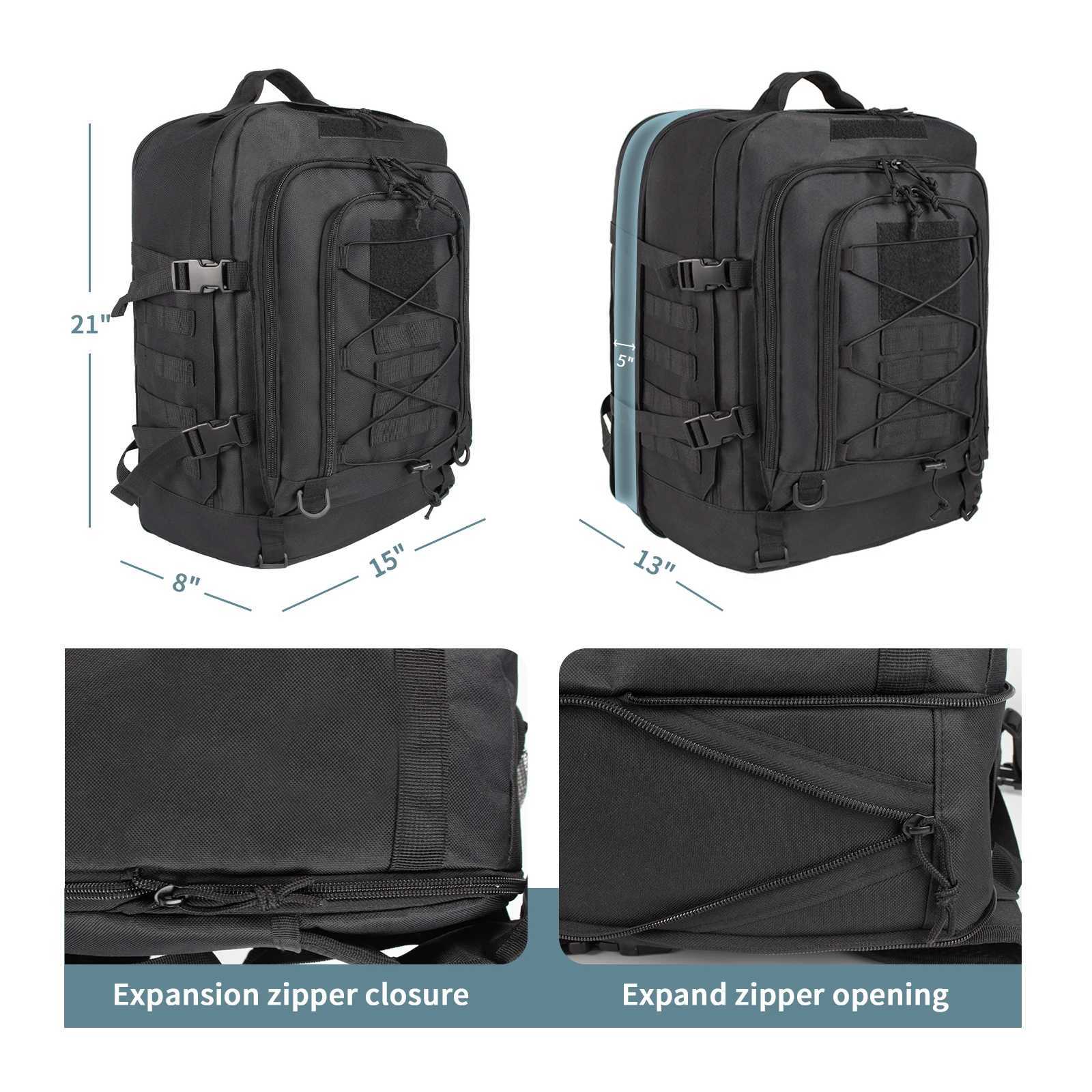 Expandable 64-40L Tactical Backpack Extra Large Capacity Rucksack Army Military For Men Women 3 Day Assault Pack Molle Bag ForXJ241026