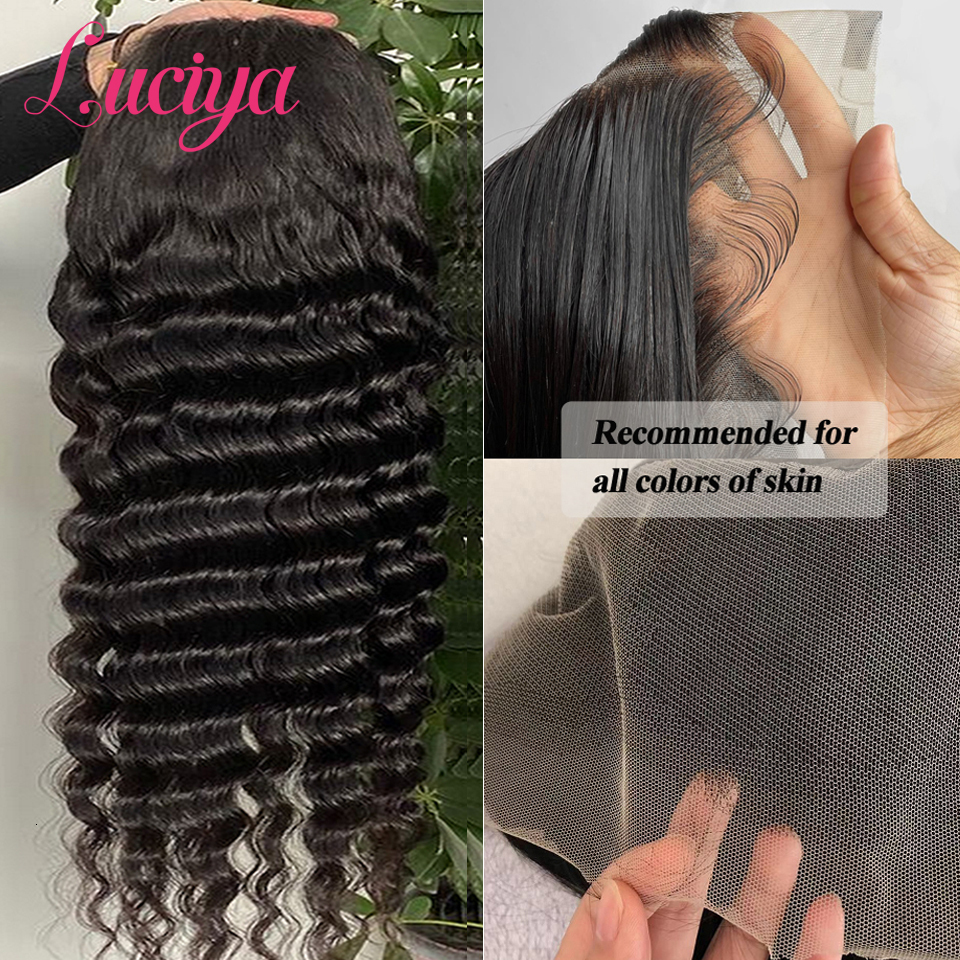 13x4/13x6 HD Transparent Front Human Wigs Loose Deep Wave 4x4/5x5 Closure Brazilian Hair 360 Lace Frontal Wig