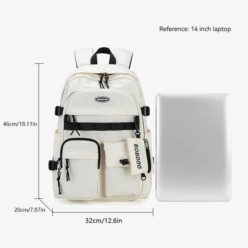 A Load Of Multi-pocket Men and Women Universal Nylon Large-capacity Leisure Simple Schoolbag Insert Buckle Computer BackpackXJ241026