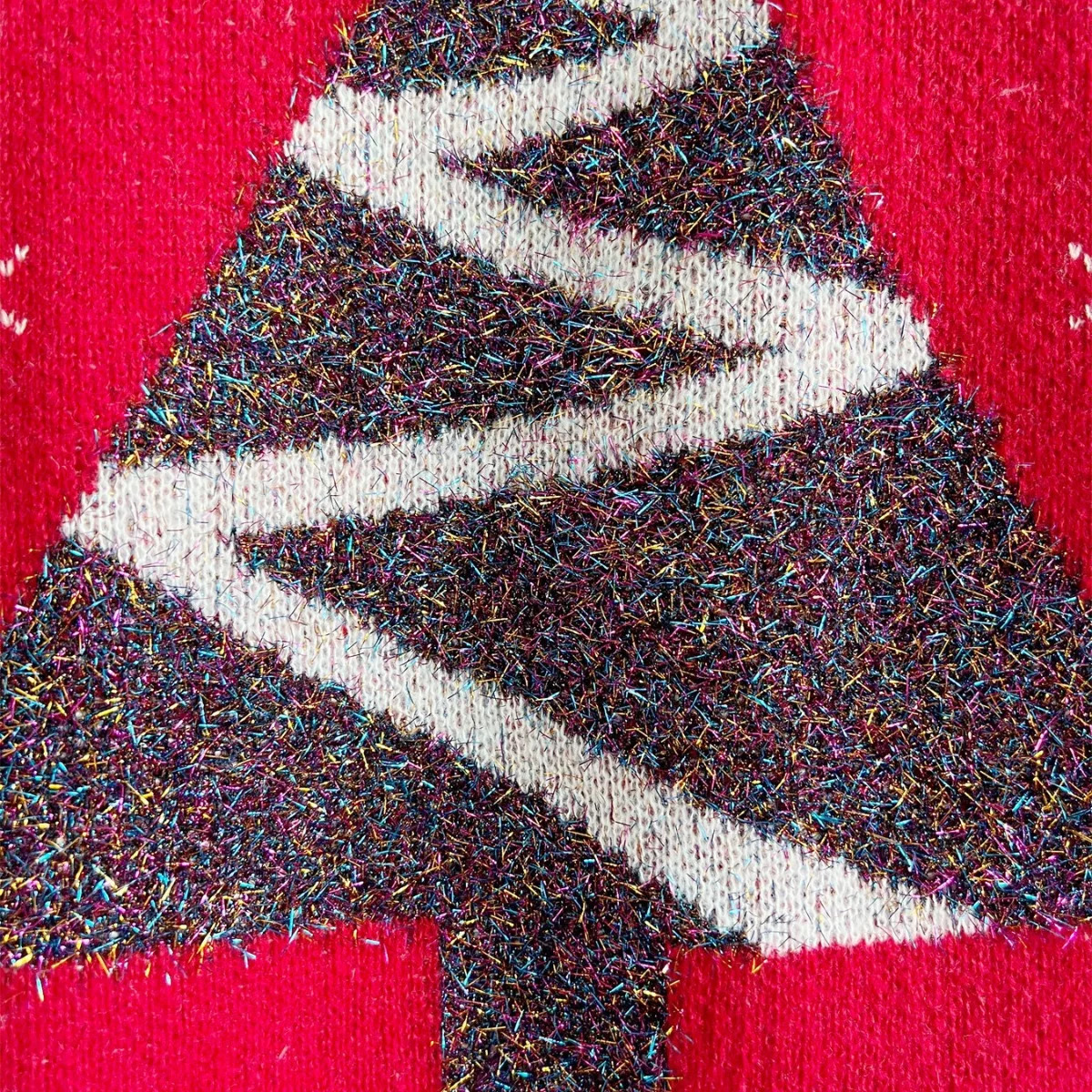 OMCHION Year Jumper Tree Gold Thread Flocked Christmas Sweater Round Neck Long Sleeve Loose Knitted Zipper 241025