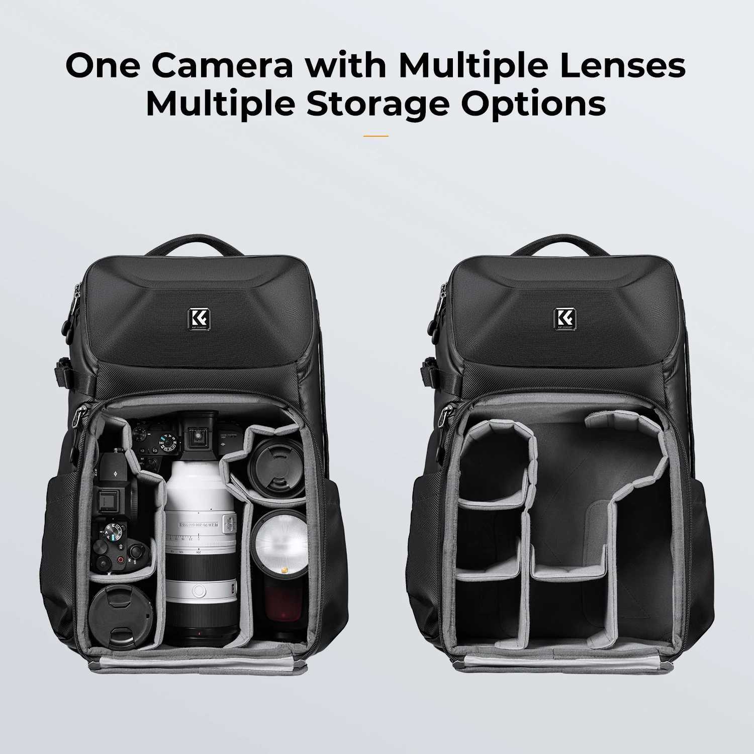 K F CONCEPT Large Capacity Camera Backpack Outdoor Travel Waterproof Travel Photography Bag Can Carry A tripod With Rain CoverXJ241026