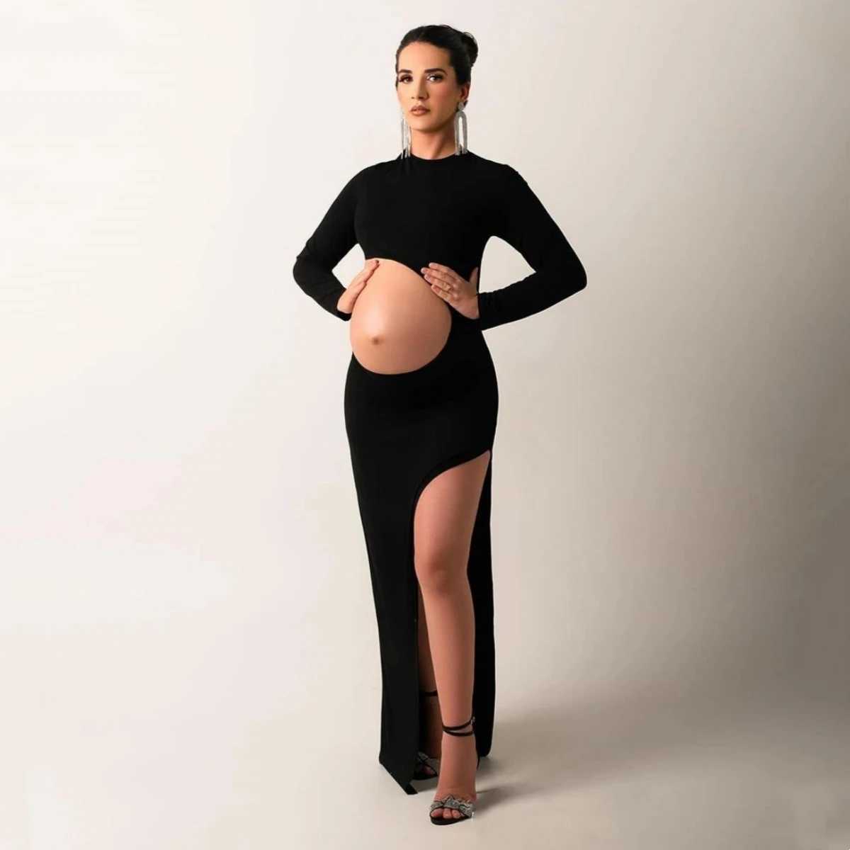 Full sleeve side seam maternity photo shoot long skirt maternity photography set W241026