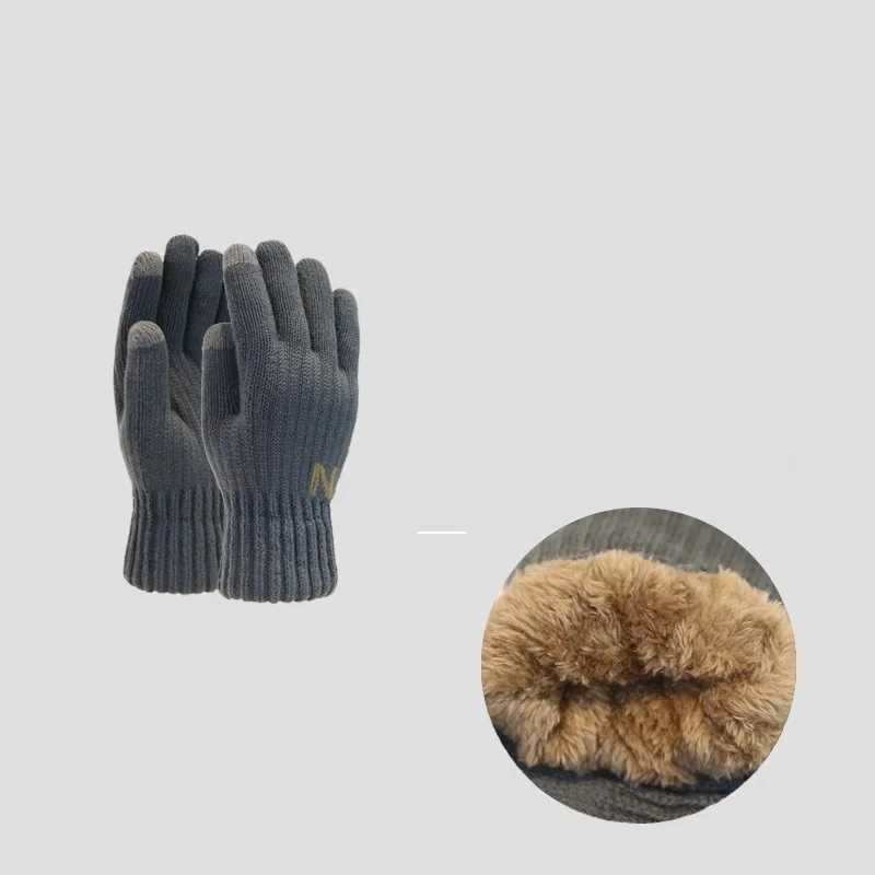 Winter thick plush knitted Gs touch screen driving Gs outdoor cold insulation Gs W241026