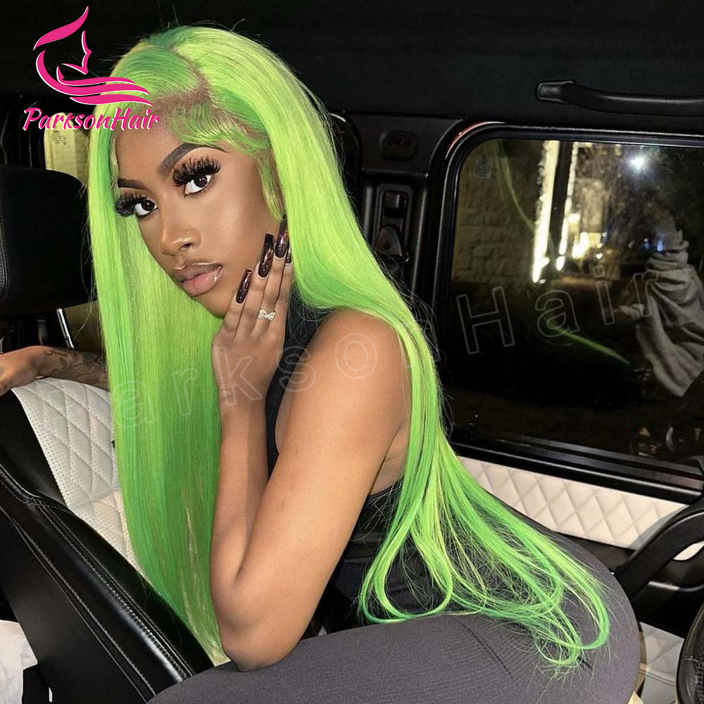 Wear Go Glueless Green 613 Colored 13x4 HD Front Human Hair Wigs For Women Brazilian Straight Lace Frontal Wig